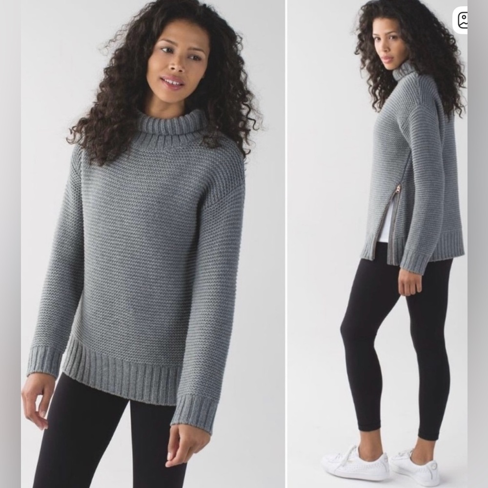 Lululemon Karma Kurmasana Sweater Heathered Medium Grey Size M